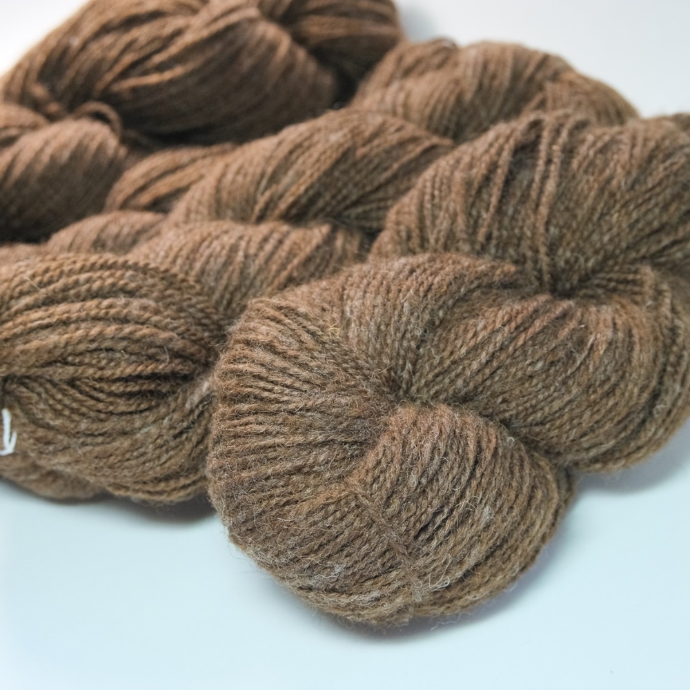 Zeus Handspun Shetland Wool Natural Dark Chocolate Brown 2-Ply Yarn 218 Yards
